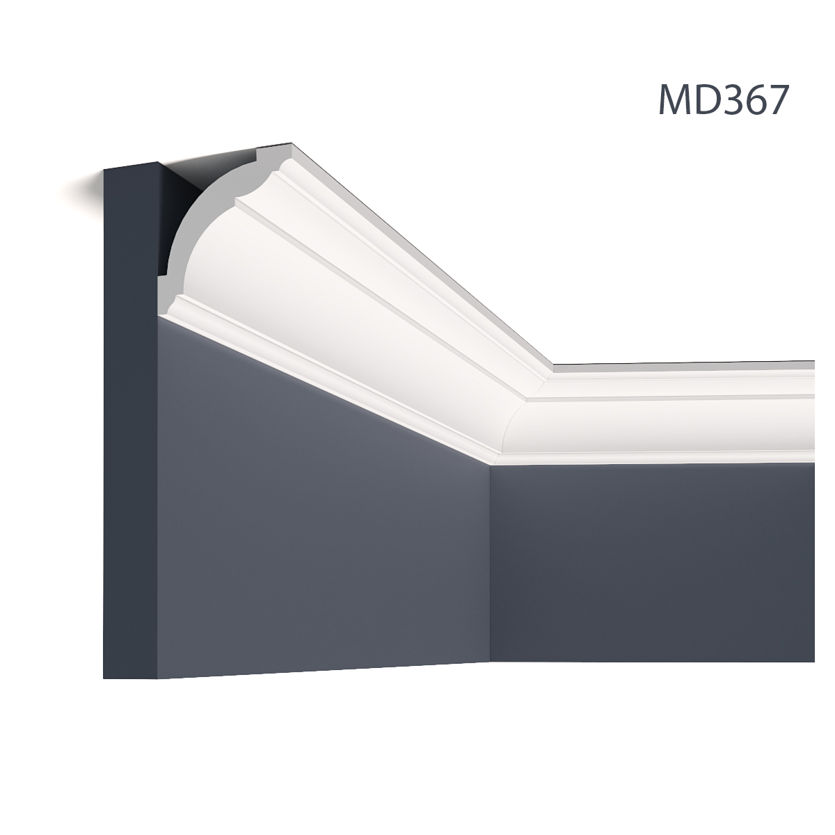 Cornisa decorativa pentru LED MD367, 200 X 7.2 X 7 cm, Mardom Decor